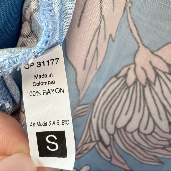 Maaji Floret Myla Kimono Blue Floral Cover Up Maxi Dress Size‎ Small - Picture 14 of 14